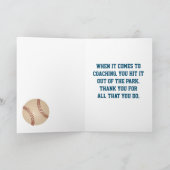 Hartelijk dank voor Baseball Coaches Kaart (Binnen)