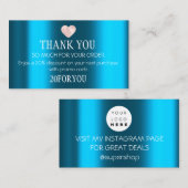 Hartelijk dank voor Blauwgroen code voor korting o Visitekaartje (Voorkant / Achterkant)