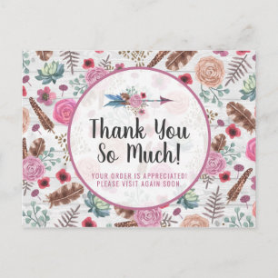 Hartelijk dank voor Boho Chic Rustic Feather Arrow Briefkaart