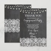 Hartelijk dank voor Chalkboard Rustic Winter Chalk Bedankkaart (Voorkant / Achterkant)