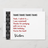 Hartelijk dank voor de 16de Enterprise Party Black Bedankkaart (Achterkant)