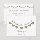 Hartelijk dank voor de 50e Golden Wedding-verjaard Bedankkaart (Voorkant / Achterkant)