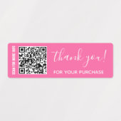 Hartelijk dank voor de aankoop roze, aangepaste QR Labels (Design 2)