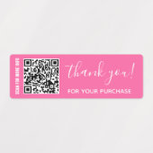 Hartelijk dank voor de aankoop roze, aangepaste QR Labels (Design 1)