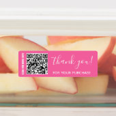 Hartelijk dank voor de aankoop roze, aangepaste QR Labels (Aangebracht)