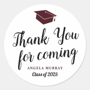 Hartelijk dank voor de aanstaande Burgundy Graduat Ronde Sticker