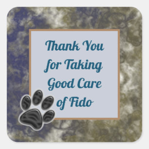 Hartelijk dank voor de Abstracte blauwe hond Walke Vierkante Sticker