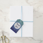 Hartelijk dank voor de Abstracte, mozaïekblauwe da Cadeaulabel (Met Touw)