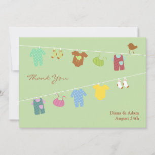 Hartelijk dank voor de Baby shower Flat Card Bedankkaart
