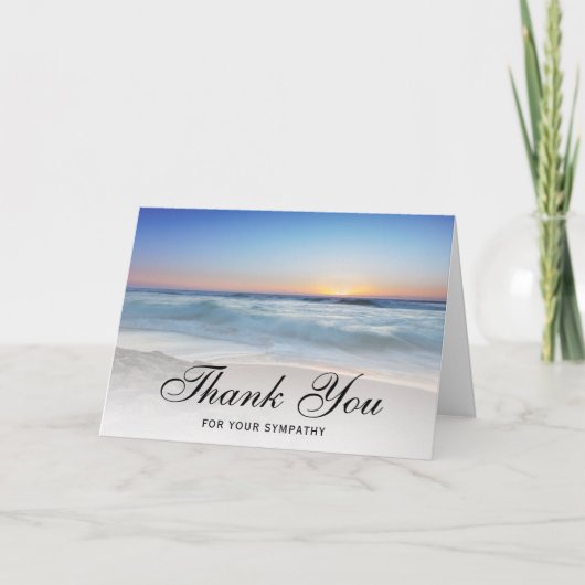 Hartelijk dank voor de begrafenisbeach Ocean Seasi Bedankkaart (Voorkant)
