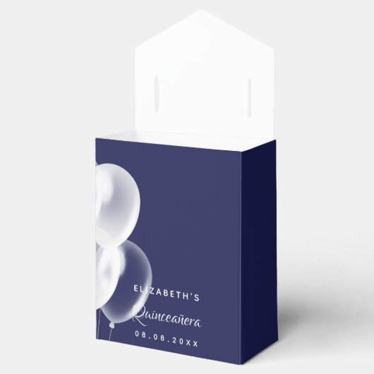 Hartelijk dank voor de blauwe witte ballonnen van bedankdoosjes (Geopend)