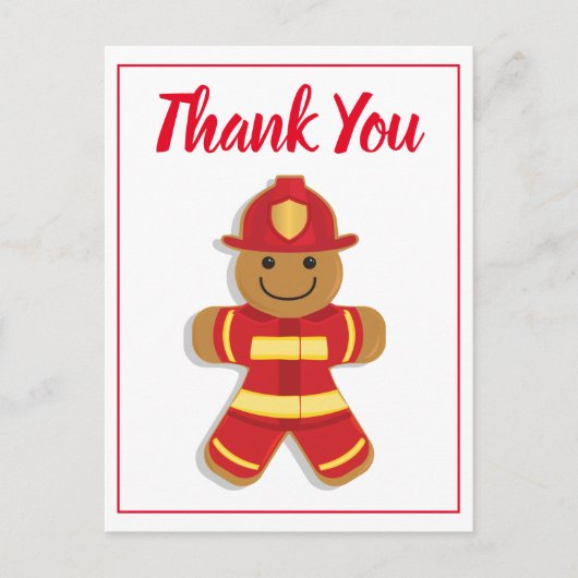 Hartelijk dank voor de brandweerman Gingerbrood Ma Briefkaart (Voorkant)