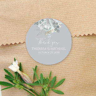Hartelijk dank voor de eenvoudige blauwe Floral El Ronde Sticker
