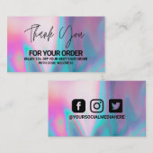 Hartelijk dank voor de elegante holografische inst visitekaartje (Voorkant / Achterkant)