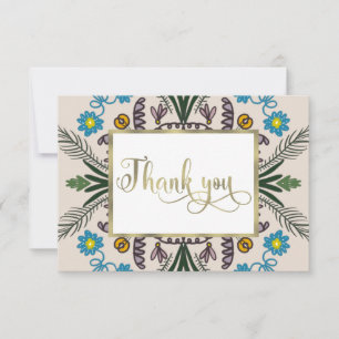 Hartelijk dank voor de Floral Mandala Green Blue B Kaart