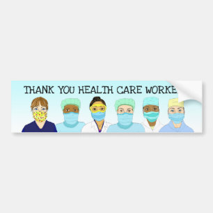 Hartelijk dank voor de gezondheidswerkers bumpersticker