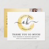 Hartelijk dank voor de Gold Minimalist Swash Chic  Briefkaart (Voorkant / Achterkant)