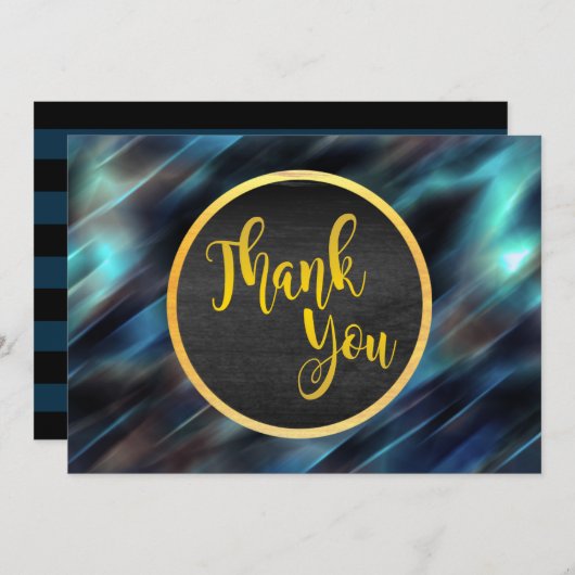 Hartelijk dank voor de goudblauwe gloed bedankkaart (Voorkant / Achterkant)