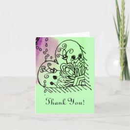 Hartelijk dank voor de groene Paars Bedankkaart
