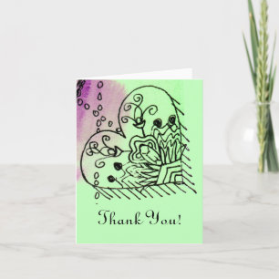 Hartelijk dank voor de groene Paars Bedankkaart