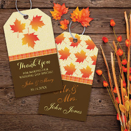 Hartelijk dank voor de herfst van Maple Leaves Wed Cadeaulabel