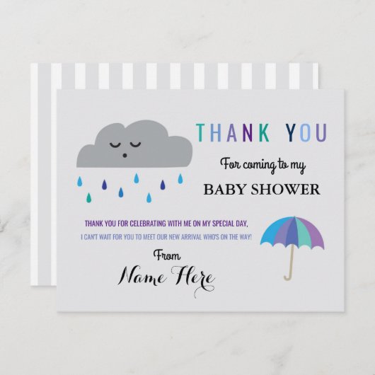 Hartelijk dank voor de kaarten Cloud Baby shower S (Voorkant / Achterkant)