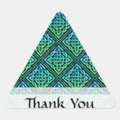 Hartelijk dank voor de Keltische knoop - Blauw gro Driehoek Sticker (Voorkant)