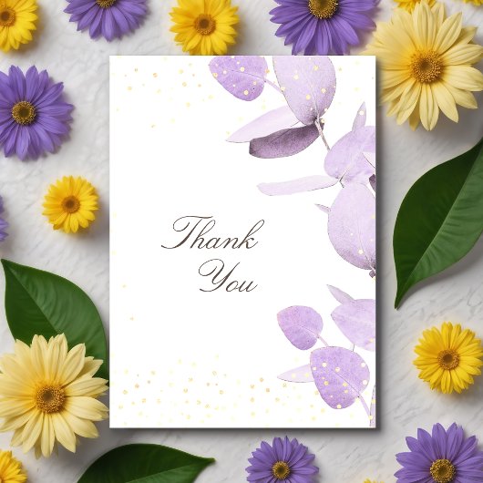 Hartelijk dank voor de klassieke lavender Eucalypt Bedankkaart