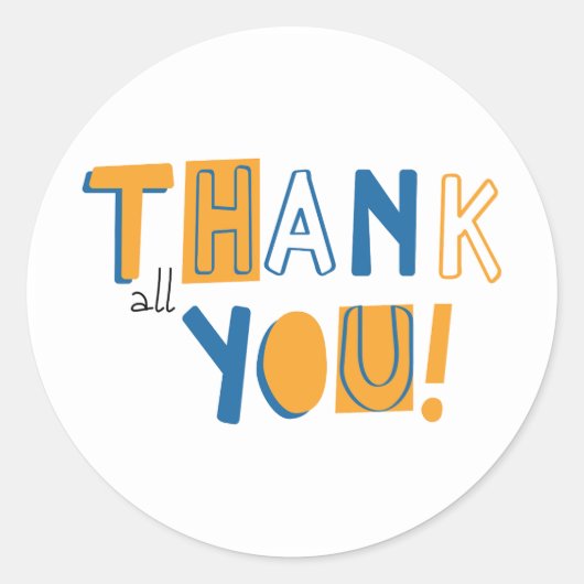 Hartelijk dank voor de klassieke ronde sticker (Voorkant)