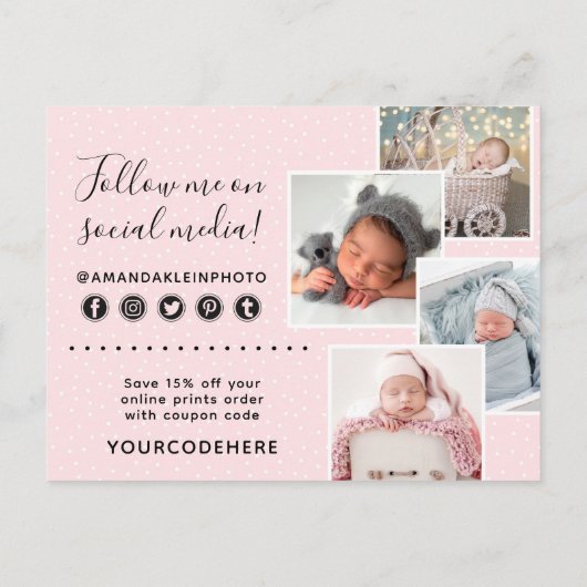 Hartelijk dank voor de kleinste fotografie Logo 4- Briefkaart (Achterkant)