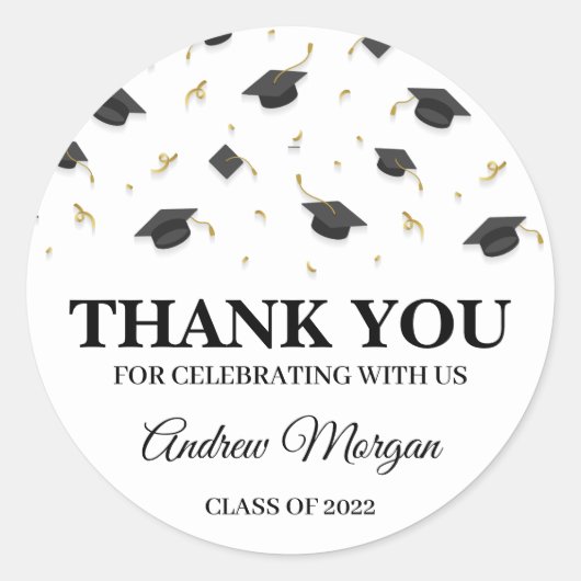 Hartelijk dank voor de komst van Afstuderen op maa Ronde Sticker (Voorkant)