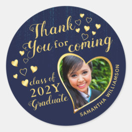 Hartelijk dank voor de komst van Blue Graduation P Ronde Sticker