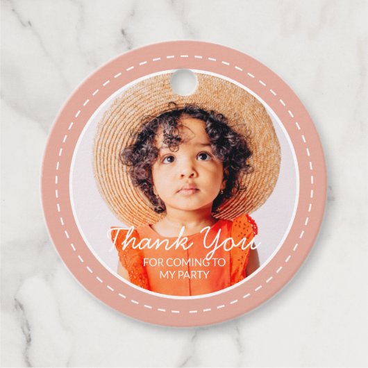 Hartelijk dank voor de komst van de aangepaste fot bedankjes labels (Voorkant)