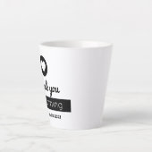 Hartelijk dank voor de komst van modern zwart-wit latte mok (Voorkant)