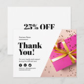 Hartelijk dank voor de korting op de klantenservic aankondigingskaart (Voorkant / Achterkant)