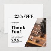 Hartelijk dank voor de korting op de klantenservic aankondigingskaart (Voorkant / Achterkant)