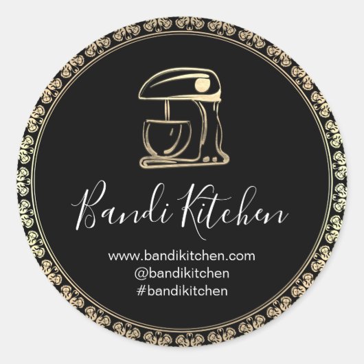 Hartelijk dank voor de Logo Kitchen die Chef Baker Ronde Sticker (Voorkant)