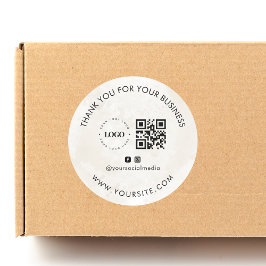 Hartelijk dank voor de Logo QR Code Social Media v Ronde Sticker