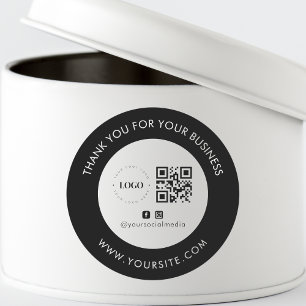 Hartelijk dank voor de Logo QR Code Social Media v Ronde Sticker