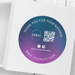 Hartelijk dank voor de Logo QR Code Social Media v Ronde Sticker