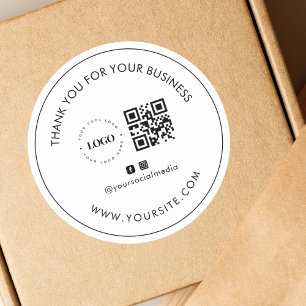 Hartelijk dank voor de Logo QR Code Social Media v Ronde Sticker