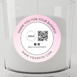 Hartelijk dank voor de Logo QR Code Social Media v Ronde Sticker