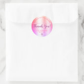 Hartelijk dank voor de Luxe Rainbow Pink Ombre Gra Ronde Sticker (Tas)