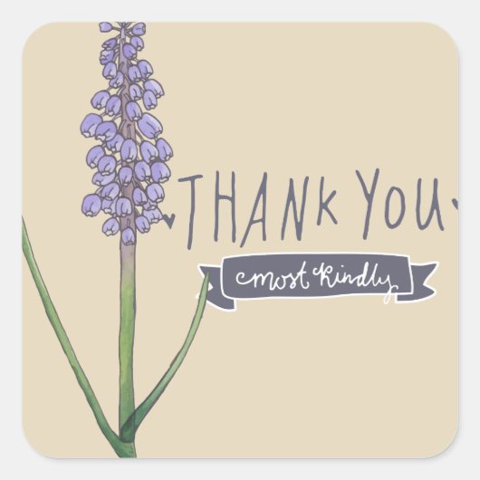 Hartelijk dank voor de meest knulpende hyacinth vierkante sticker (Voorkant)
