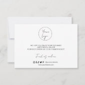 Hartelijk dank voor de minimale Kaart van uw bedri (Achterkant)