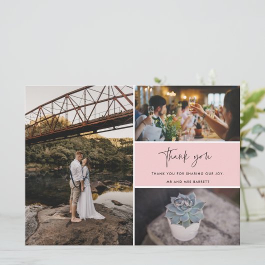 Hartelijk dank voor de multi-foto collage bruiloft (Staand voorkant)