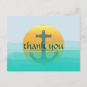 Hartelijk dank voor de Nautical Anchor Blue Sky Mo Briefkaart