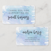 Hartelijk dank voor de ondersteuning van het klein visitekaartje (Voorkant / Achterkant)