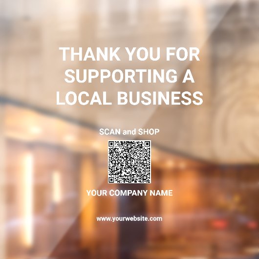 Hartelijk dank voor de ondersteuning van lokale be raamsticker (Vel 2)