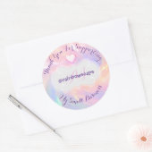 Hartelijk dank voor de ondersteuning van mijn hart ronde sticker (Envelop)